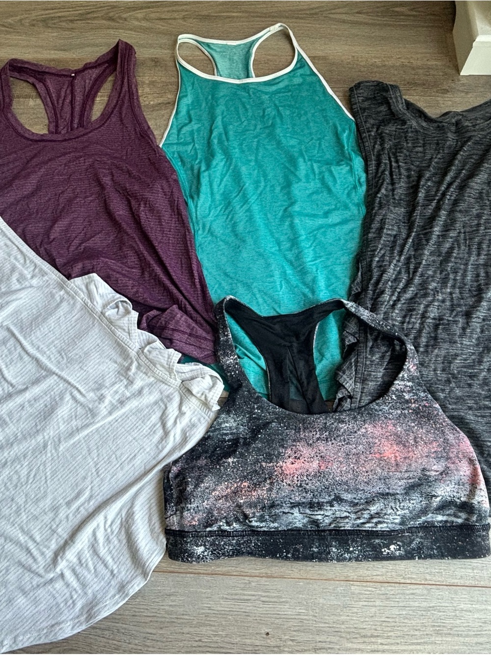 lululemon athletica Teal Racerback Tank with White Trim